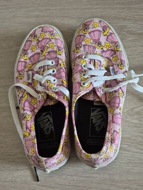 Nintendo X Vans Women's Pink Princess Peach & Star Print Low-Top Sneakers